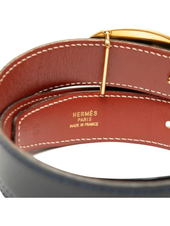 Hermes Chaine D\'ancre Reversible 65 Navy Brown Leather 1- Belt main image 9